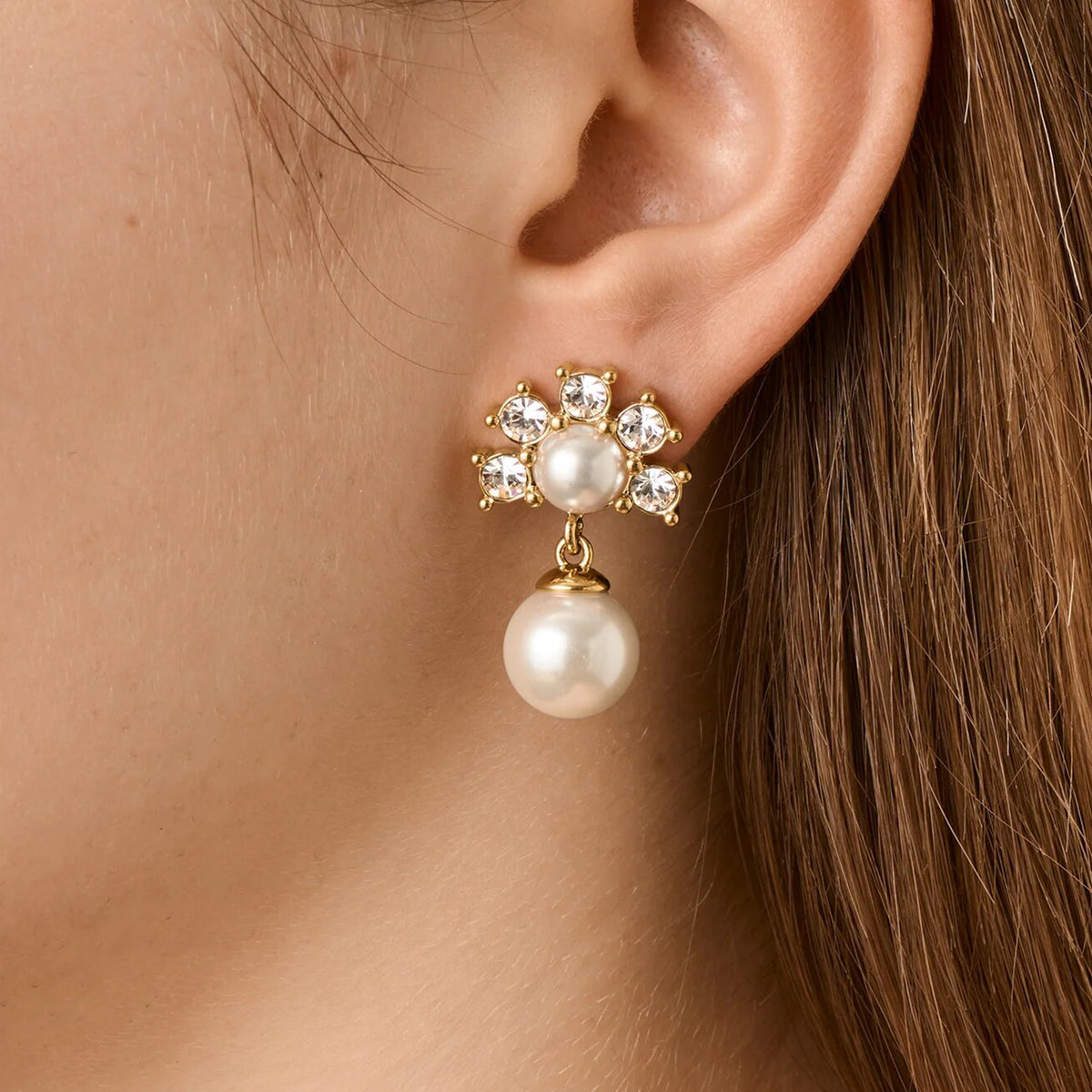 Dyrberg/Kern Veronica Pearl Earrings, Gold
