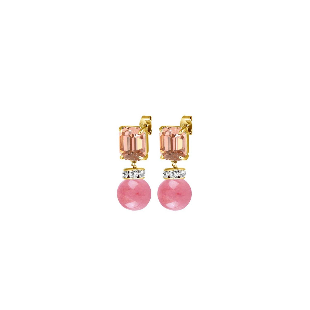 Dyrberg/Kern Wali Earrings, Peach & Gold
