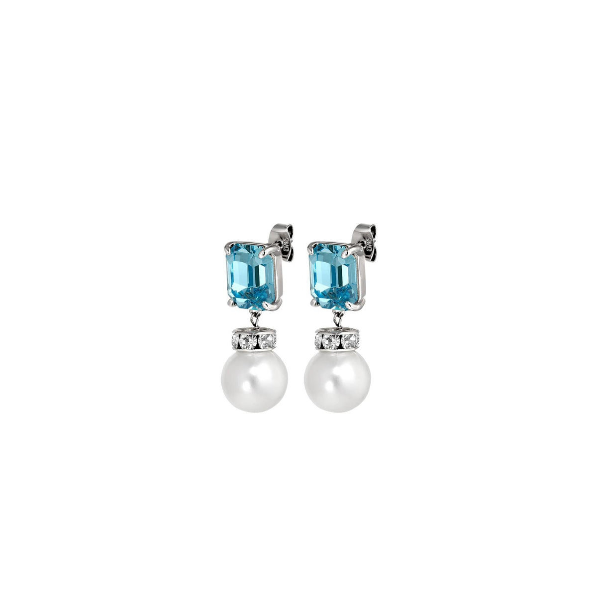 Dyrberg/Kern Wali Pearl Earrings, Blue & Silver
