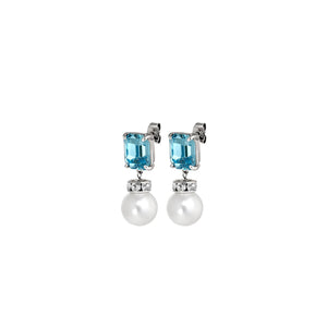 Dyrberg/Kern Wali Pearl Earrings, Blue & Silver