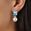 Dyrberg/Kern Wali Pearl Earrings, Blue & Silver