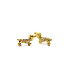 Ear Sense Kids Dachshund Encrusted Stud Earrings, Gold