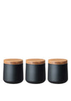 Denby Set of 3 Storage Canisters, Black