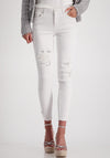 Monari Embellished Distressed Skinny Jeans, Gray