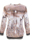 Dolcezza Abstract Print Top, Beige Multi