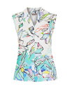 Dolcezza Abstract Floral V Neck Top, Multi