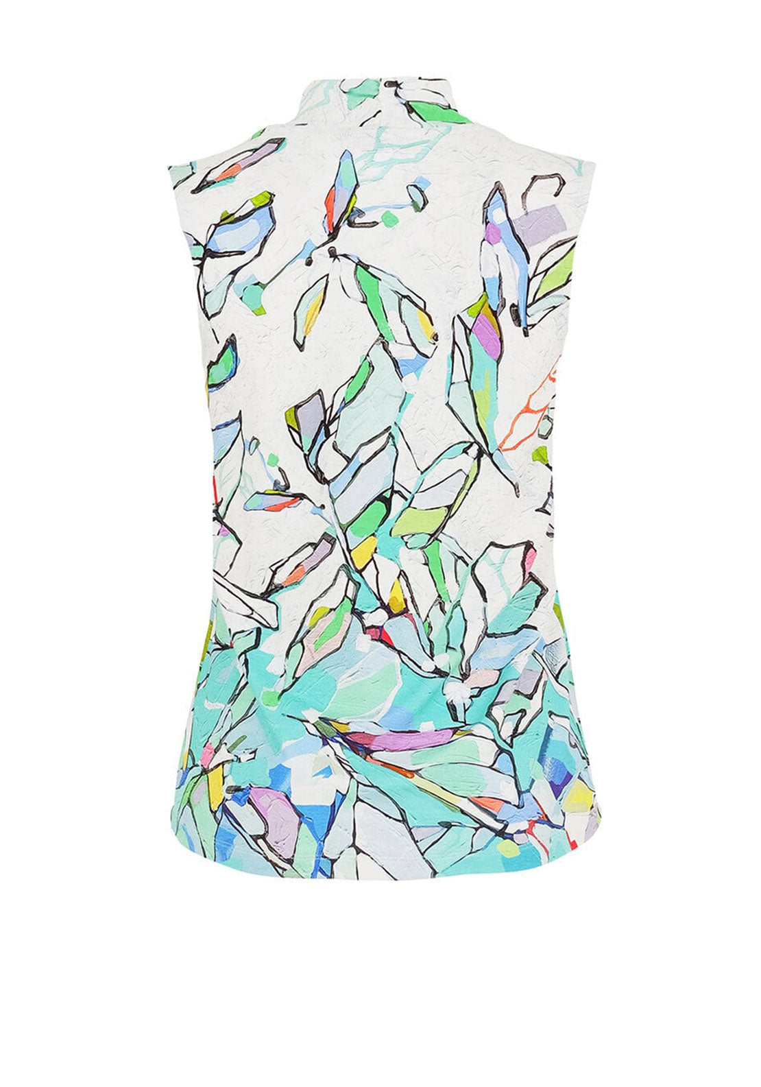 Dolcezza Abstract Floral V Neck Top, Multi