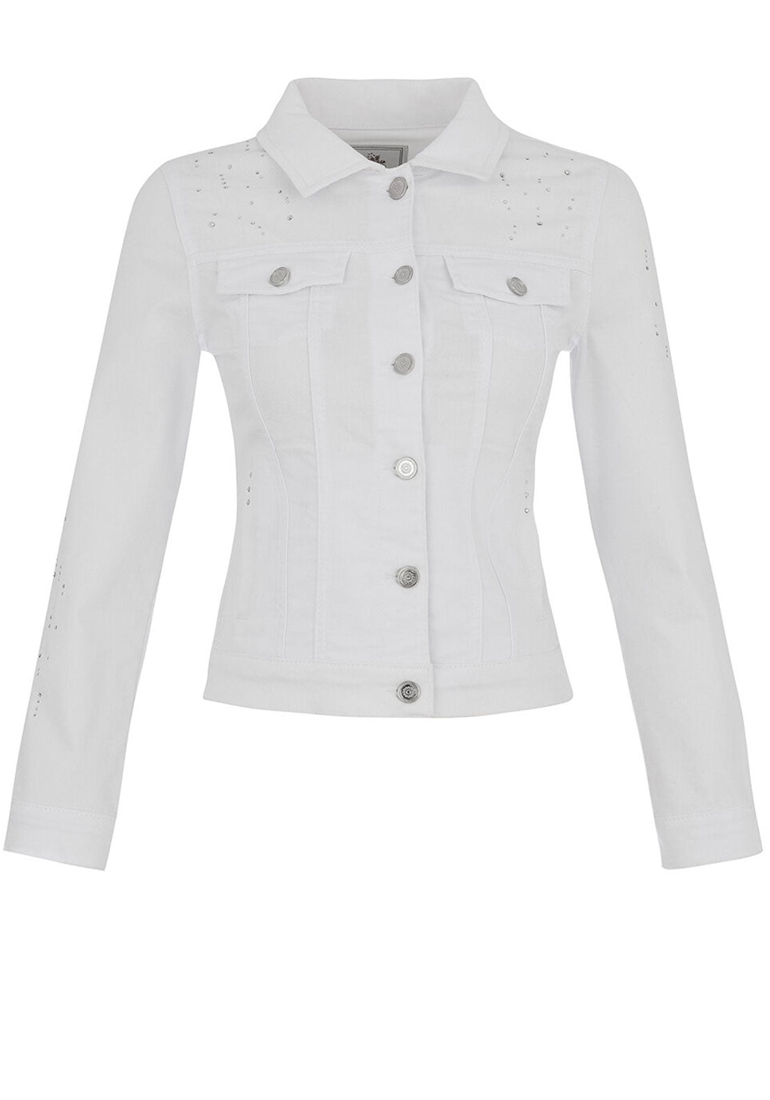 Dolcezza Rhinestone Embellished Jacket, White