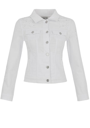 Dolcezza Rhinestone Embellished Jacket, White