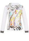 Dolcezza Printed Full Zip Sweatshirt, White