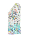 Dolcezza Abstract Floral V Neck Top, Multi-Coloured