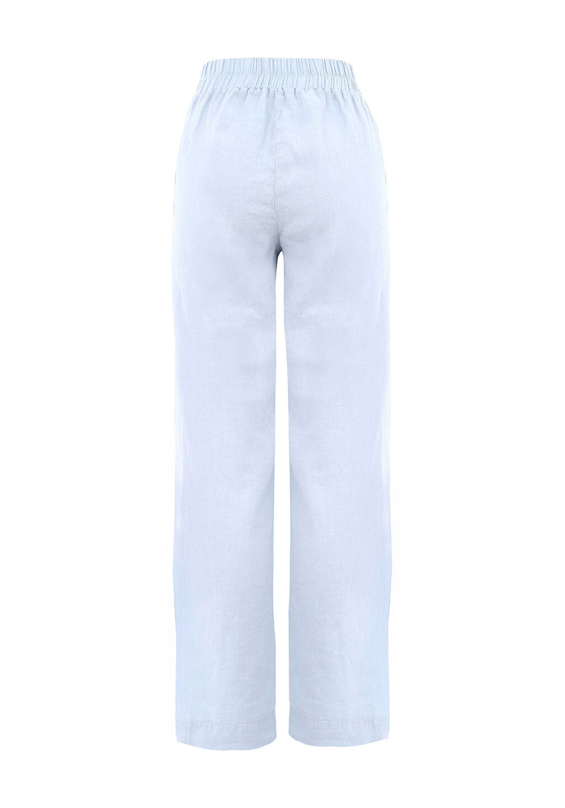 Dolcezza Linen Wide Leg Trousers, Sky Blue