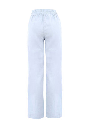 Dolcezza Linen Wide Leg Trousers, Sky Blue