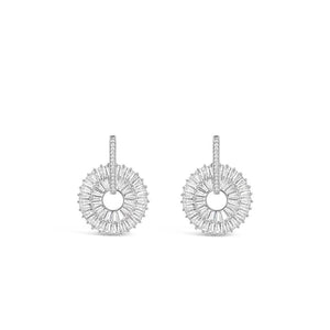Absolute Diamante Disc Earrings, Silver