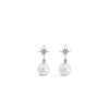 Absolute Pearl North Star Earrings, Silver
