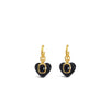 Absolute Heart Pendant Hoop Earrings, Gold & Black