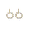 Absolute CZ Baguette Disc Earrings, Gold