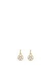 Absolute CZ Halo Huggie Earrings, Gold