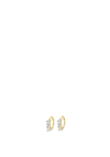 Absolute Staggered CZ Hoop Earrings, Gold
