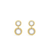 Absolute CZ Double Circle Drop Earrings, Gold
