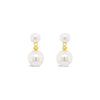 Absolute Pearl Drop Duo Earrings, Gold