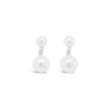 Absolute Pearl Drop Duo Earrings, Silver