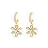 Absolute CZ & Opal Flower Drop Earrings, Gold