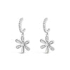 Absolute CZ & Opal Flower Drop Earrings, Silver