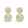 Absolute CZ Square Drop Earrings, Gold