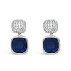Absolute Midnight CZ Square Drop Earrings, Silver
