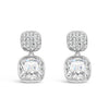 Absolute CZ Square Drop Earrings, Silver