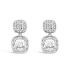 Absolute CZ Square Drop Earrings, Silver