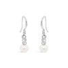 Absolute Pearl Drop French Hook Earrings, Silver