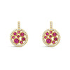 Absolute Pink Cluster CZ Drop Earrings,  Gold