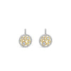 Absolute Two-Tone Cluster CZ Drop Earrings, Silver & Gold