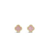 Absolute Pink Petal Stud Earrings, Gold