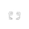 Absolute Ribbed Wave Earrings, Silver