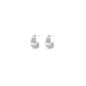 Absolute CZ Statement Hoop Earrings, Silver