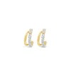 Absolute CZ Ribbon Hoop Earrings, Gold