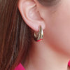 Absolute CZ Curve Hoop Earrings, Gold
