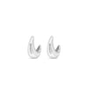 Absolute CZ Curve Hoop Earrings, Silver