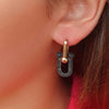 Absolute Statement Link Bar Earrings, Gold & Black