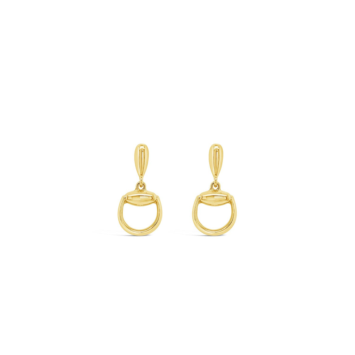 Absolute Statement Curved Hoop Drop Earrings, Gold