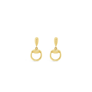 Absolute Statement Curved Hoop Drop Earrings, Gold