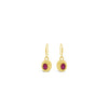 Absolute Pink CZ Oval Drop Earrings, Gold