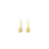 Absolute Clear Stone Oval Drop Earrings, Gold