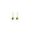 Absolute Blue CZ Oval Drop Earrings, Gold