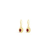 Absolute Red Stone Oval Drop Earrings, Gold