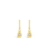 Absolute Clear Stone Tear Drop Earrings, Gold