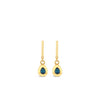 Absolute Blue Stone Tear Drop Earrings, Gold